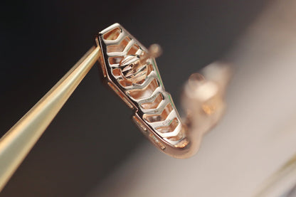 [Stars Jewelry]SERPENT PINK GOLD DIAMOND EARRINGS