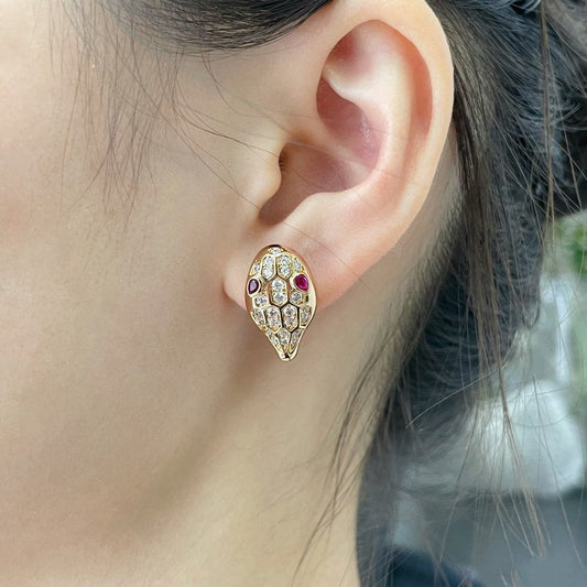 [Stars Jewelry]SERPENT DIAMOND STUD EARRINGS