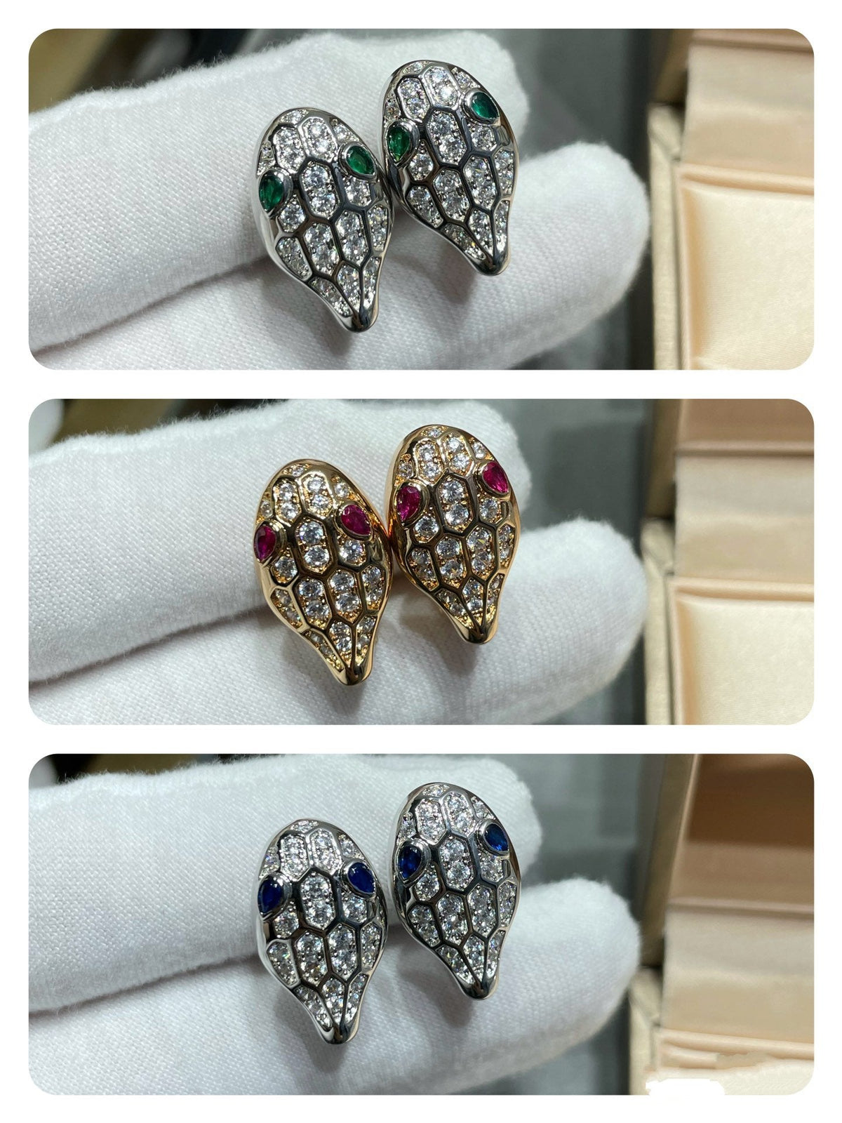 [Stars Jewelry]SERPENT DIAMOND STUD EARRINGS