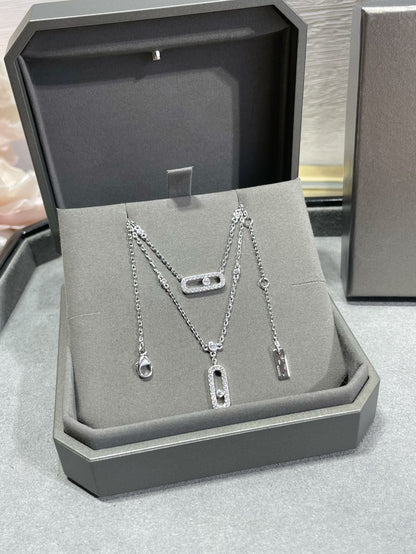 [Stars Jewelry]MOVE 2 ROW DIAMOND NECKLACE