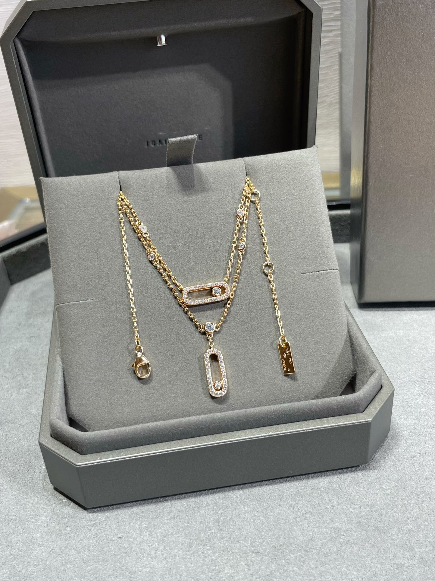 [Stars Jewelry]MOVE 2 ROW DIAMOND NECKLACE