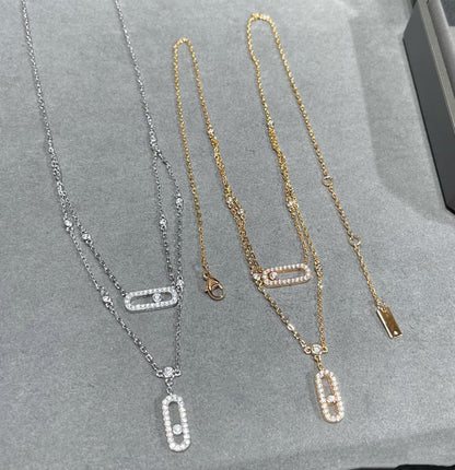 [Stars Jewelry]MOVE 2 ROW DIAMOND NECKLACE