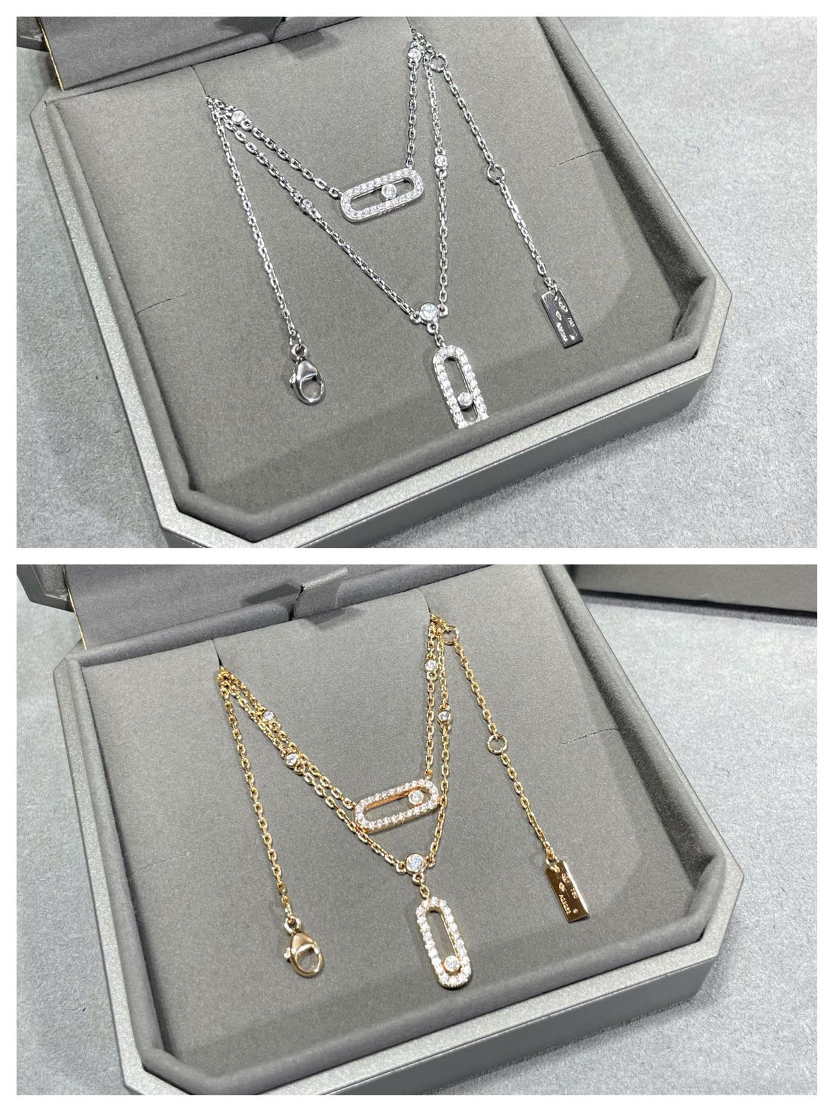[Stars Jewelry]MOVE 2 ROW DIAMOND NECKLACE