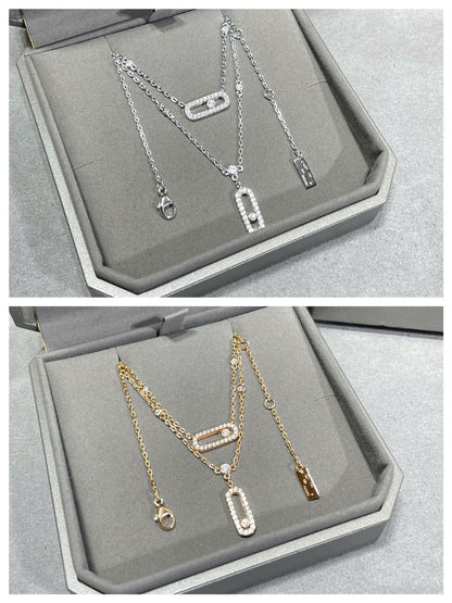 [Stars Jewelry]MOVE 2 ROW DIAMOND NECKLACE