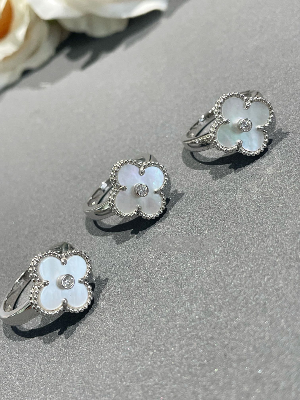 [Stars Jewelry]CLOVER SILVER MOP DIAMOND RING