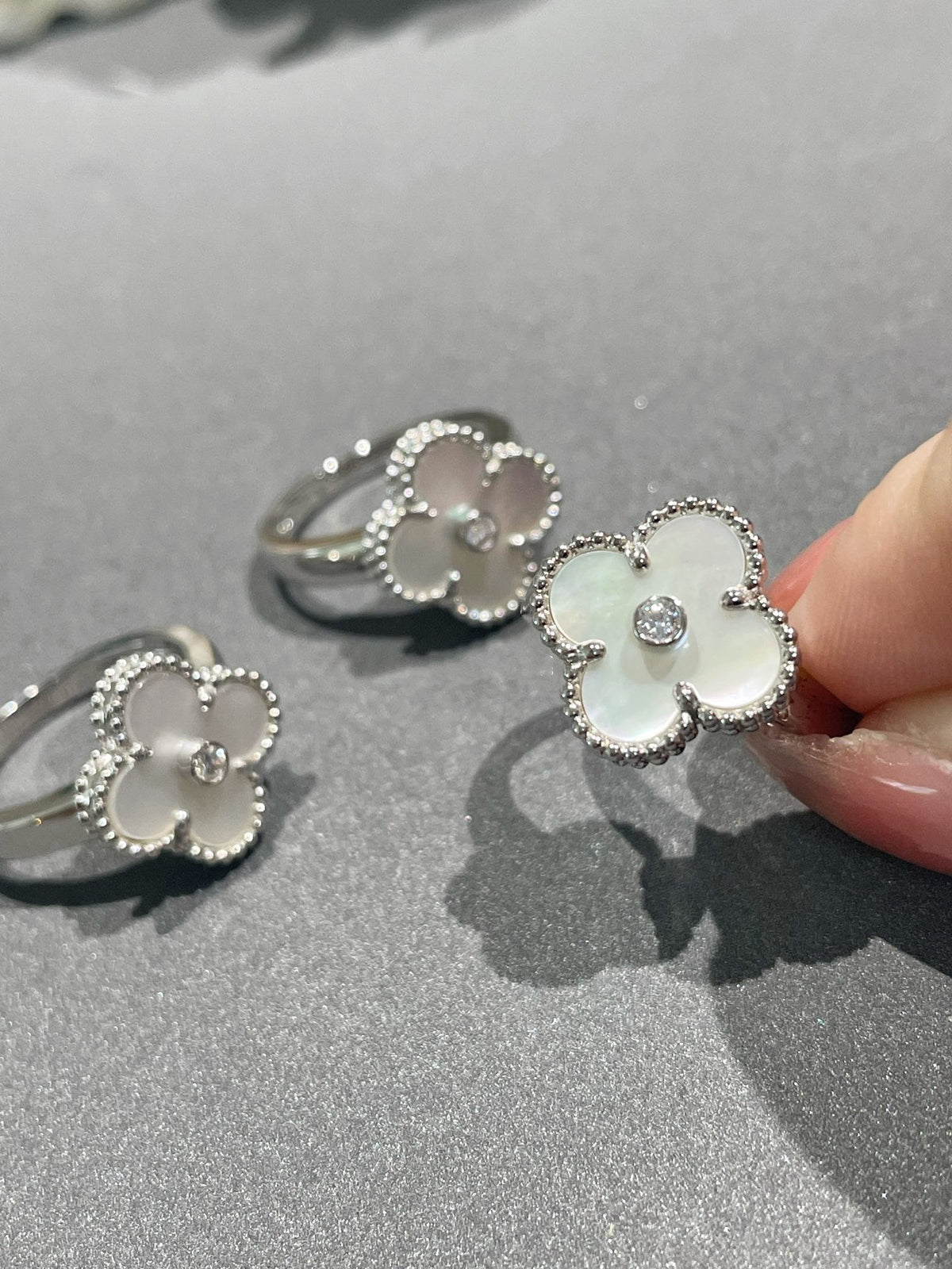 [Stars Jewelry]CLOVER SILVER MOP DIAMOND RING