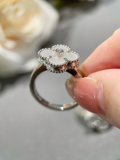 [Stars Jewelry]CLOVER SILVER MOP DIAMOND RING