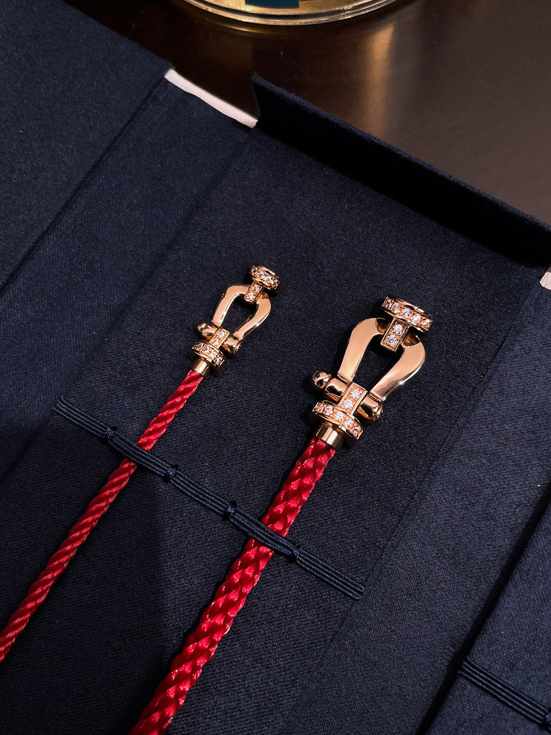 [Stars Jewelry]FORCE 10 HALF DIAMOND PINK GOLD RED CORDERI LARGE AND MEDIUM MODEL