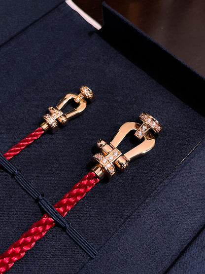 [Stars Jewelry]FORCE 10 HALF DIAMOND PINK GOLD RED CORDERI LARGE AND MEDIUM MODEL