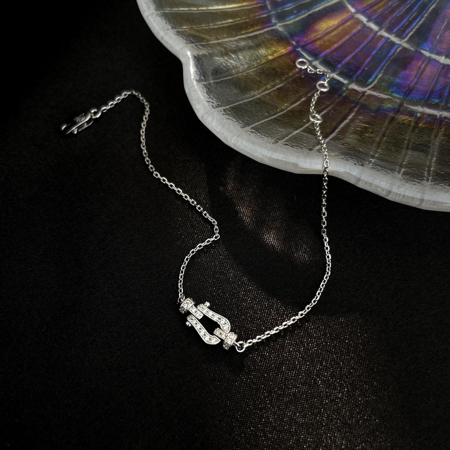 [Stars Jewelry]FORCE 10 FULL DIAMOND BUCKLE CHAIN LINK MINI MODEL
