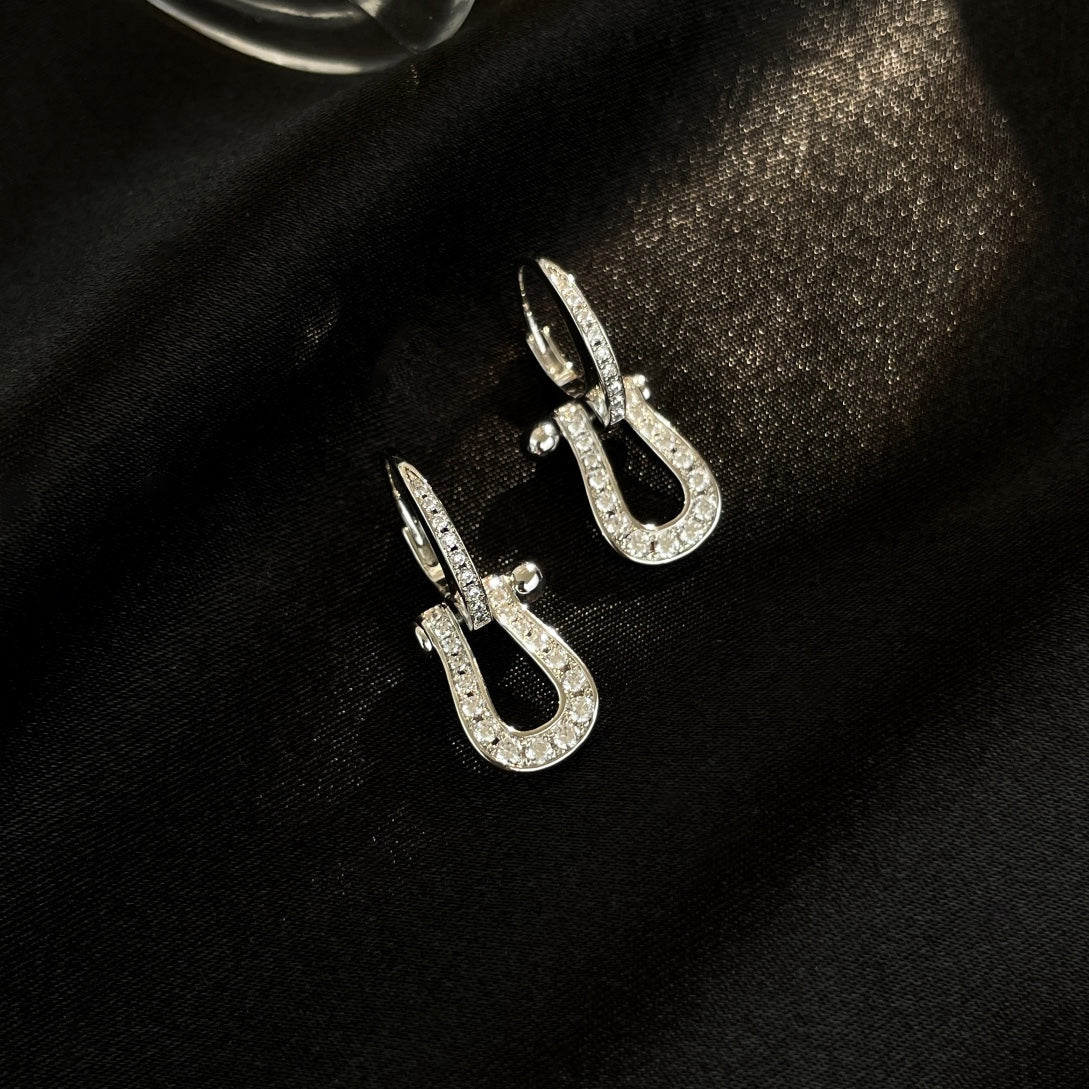 [Stars Jewelry]FORCE 10 FULL DIAMOND DROP EARRINGS MEDIUM MODEL