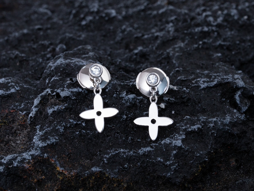 [Stars Jewelry]VIDYLLE SILVER DIAMOND MINI DROP EARRINGS