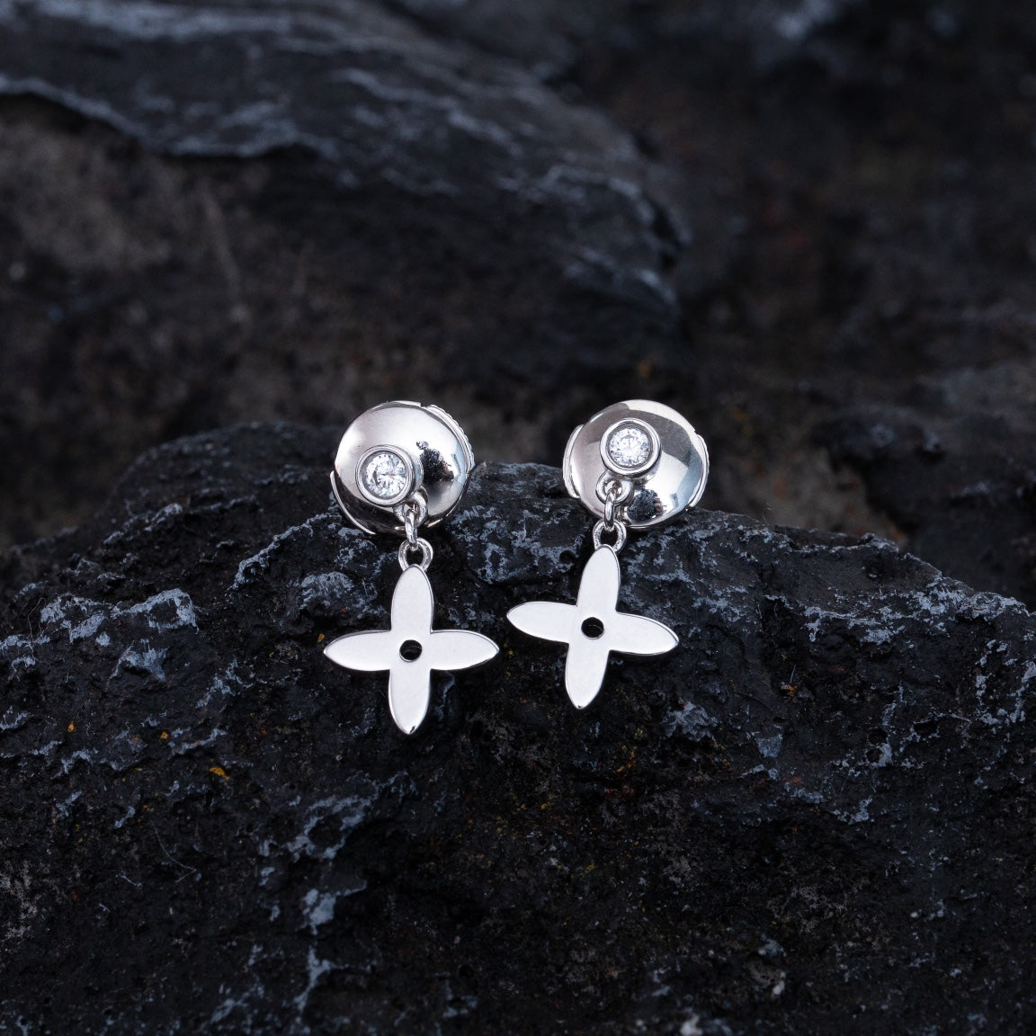 [Stars Jewelry]VIDYLLE SILVER DIAMOND MINI DROP EARRINGS