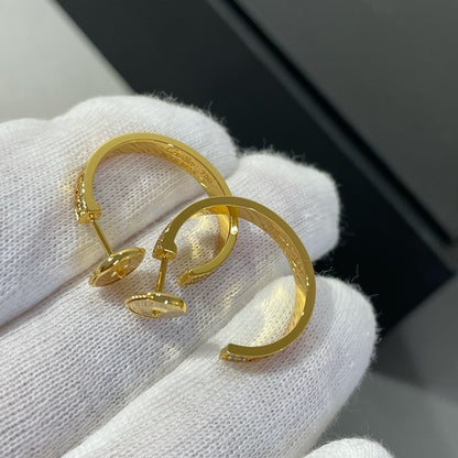 [Stars Jewelry]LOVE DIAMOND GOLD HOOP EARRINGS