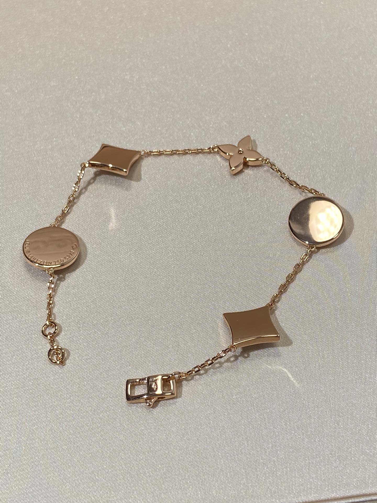[Stars Jewelry]STAR AND SUN 5 MOTIF MOP PINK GOLD BRACELET