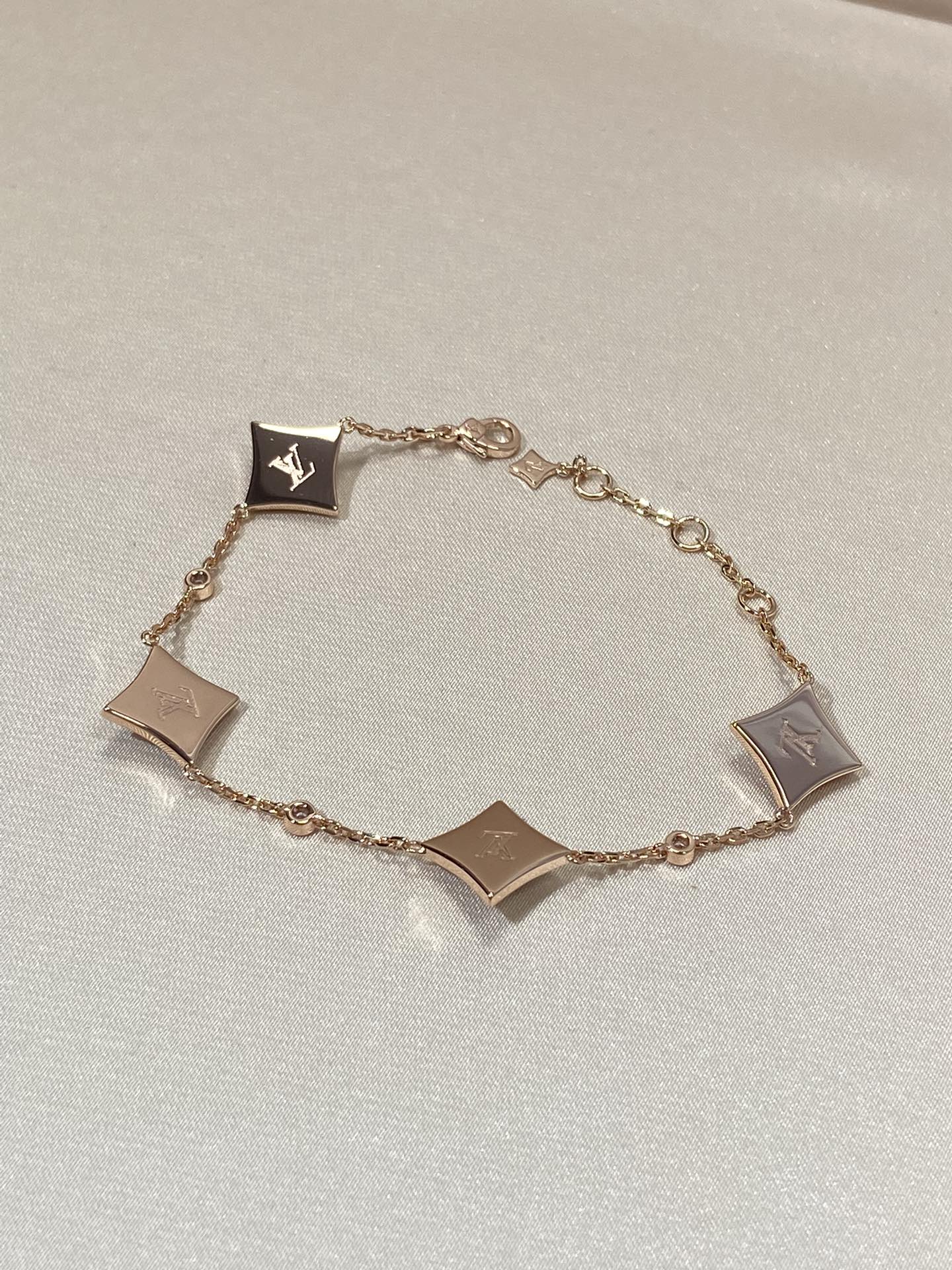 [Stars Jewelry]STAR 4 MOTIF MOP DIAMOND PINK GOLD BRACELET