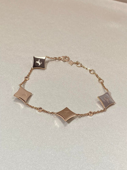 [Stars Jewelry]STAR 4 MOTIF MOP DIAMOND PINK GOLD BRACELET