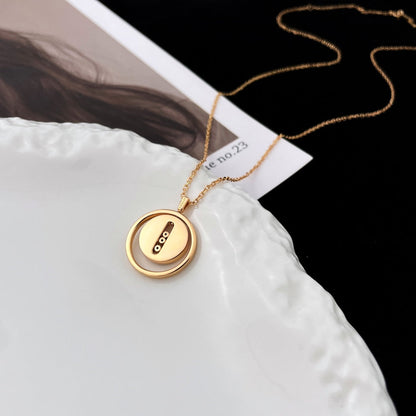 [Stars Jewelry]LUCKY MOVE MOP PINK GOLD NECKLACE