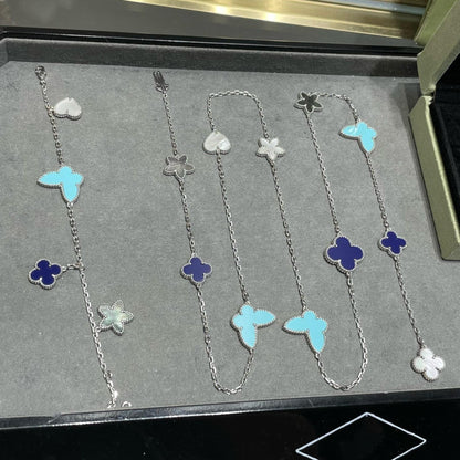 [Stars Jewelry]LUCKY CLOVER SILVER 11 MOTIF NECKLACE