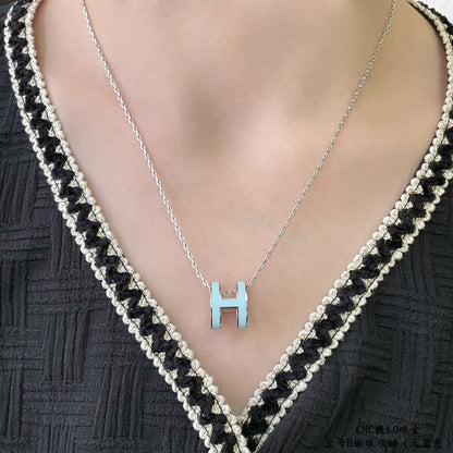 [Stars Jewelry]POP H SKY BLUE NECKLACE