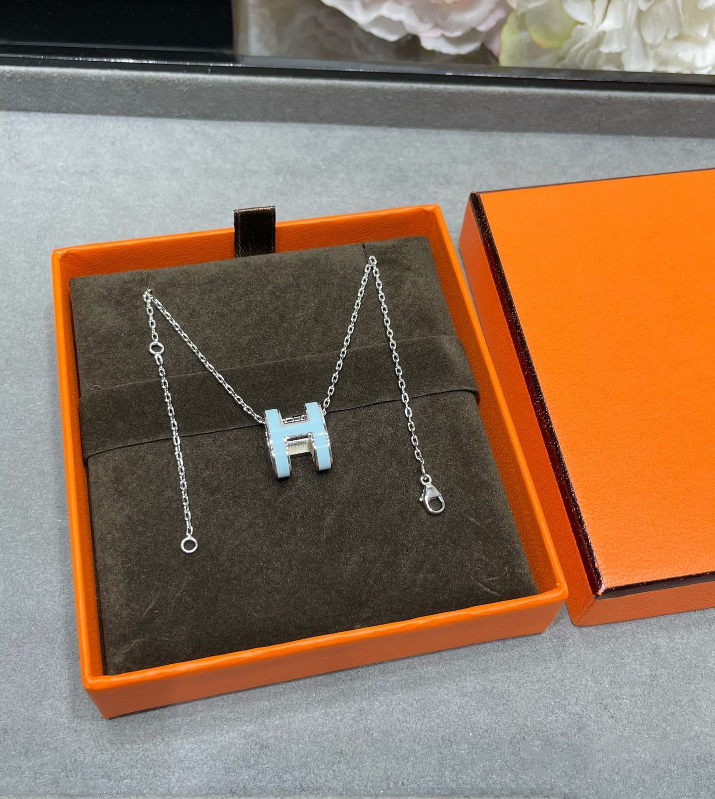 [Stars Jewelry]POP H SKY BLUE NECKLACE