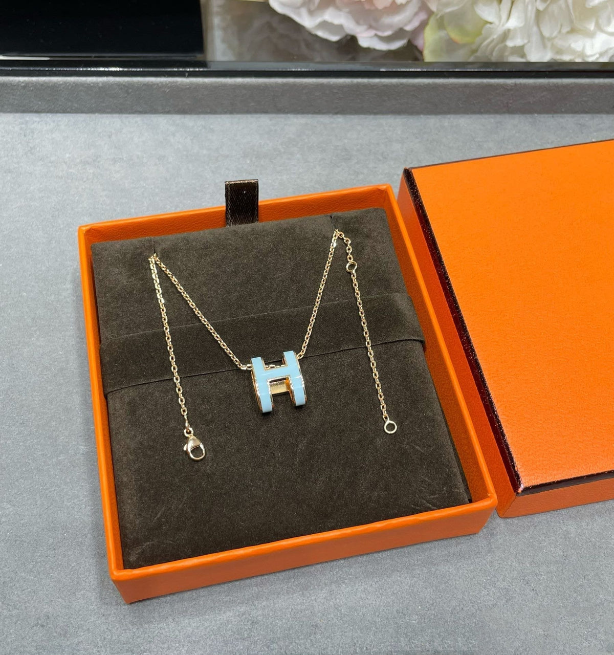 [Stars Jewelry]POP H SKY BLUE NECKLACE