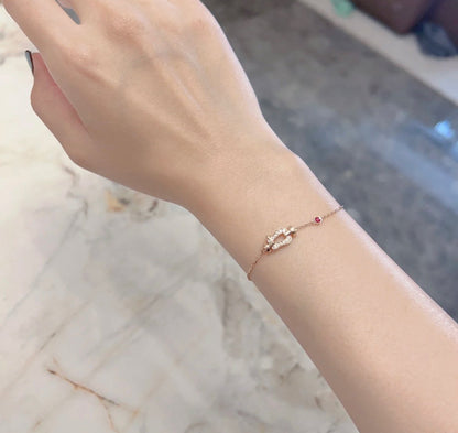 [Stars Jewelry]FORCE 10 DIAMOND CHAIN LINK PINK GOLD BRACELET