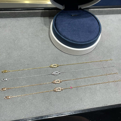 [Stars Jewelry]FORCE 10 DIAMOND CHAIN LINK PINK GOLD BRACELET