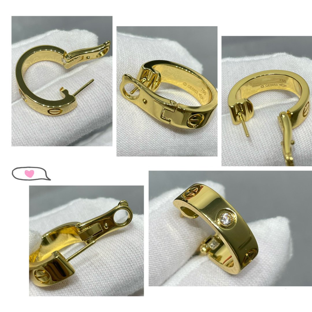 [Stars Jewelry]LOVE 5.5MM 1 DIAMOND EARRINGS