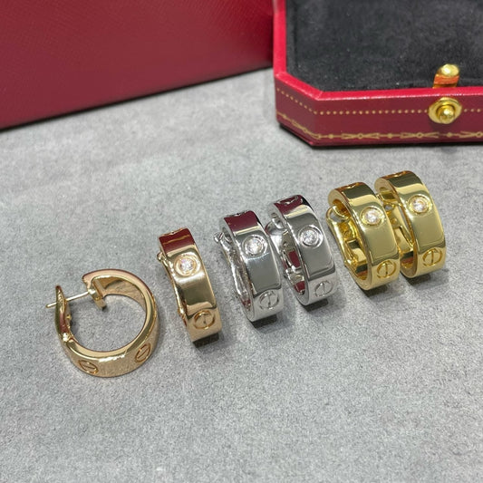 [Stars Jewelry]LOVE 5.5MM 1 DIAMOND EARRINGS