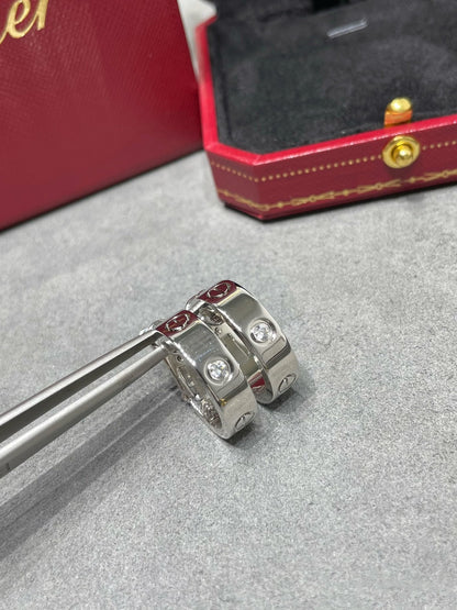 [Stars Jewelry]LOVE 5.5MM 1 DIAMOND EARRINGS
