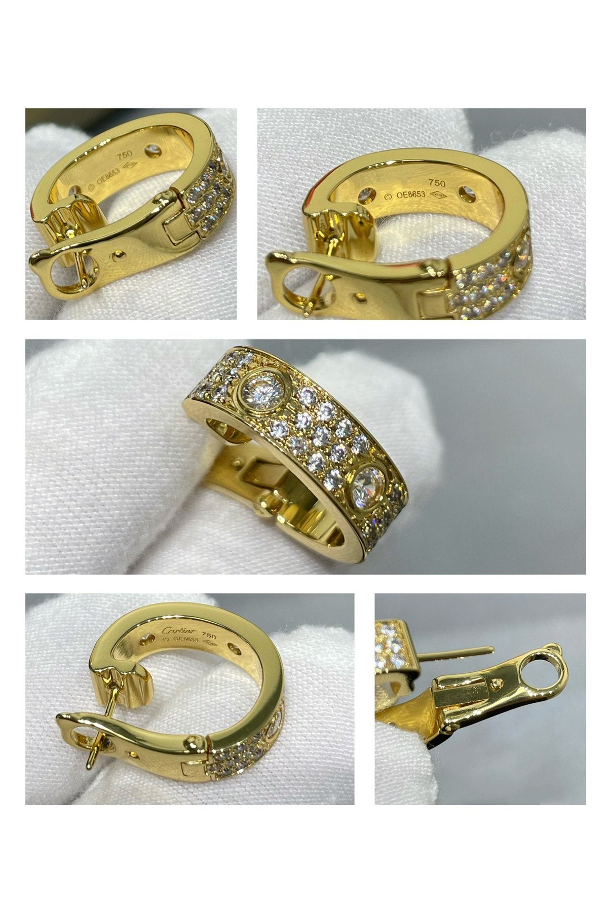 [Stars Jewelry]LOVE 5.5MM DIAMOND PAVED EARRINGS
