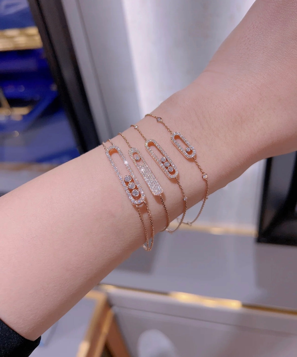[Stars Jewelry]MOVE CLASSIQUE DIAMOND PAVED BRACELET(Adjustable)