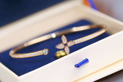 [Stars Jewelry]IDYLLE PINK GOLD OPEN BRACELET DIAMOND PAVED