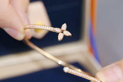 [Stars Jewelry]IDYLLE PINK GOLD OPEN BRACELET DIAMOND PAVED