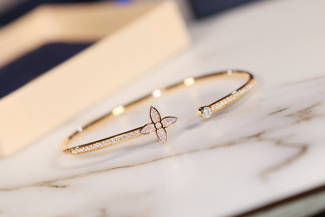 [Stars Jewelry]IDYLLE GOLD OPEN BRACELET DIAMOND PAVED