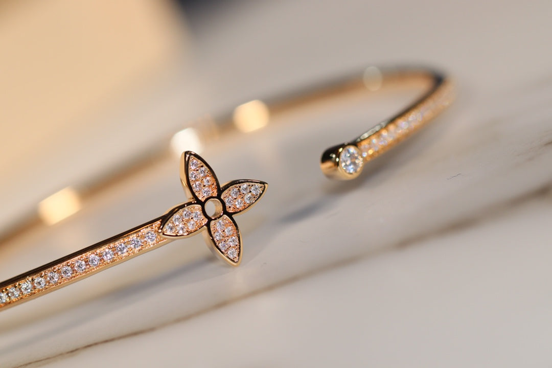 [Stars Jewelry]IDYLLE GOLD OPEN BRACELET DIAMOND PAVED