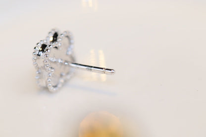 [Stars Jewelry]CLOVER MINI TURQUOISE SILVER STUD EARRINGS