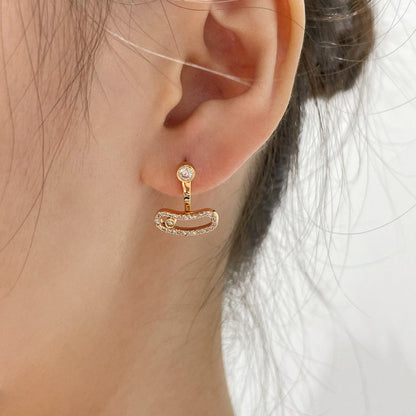 [Stars Jewelry]MOVE UNO PINK GOLD DIAMOND EARRINGS