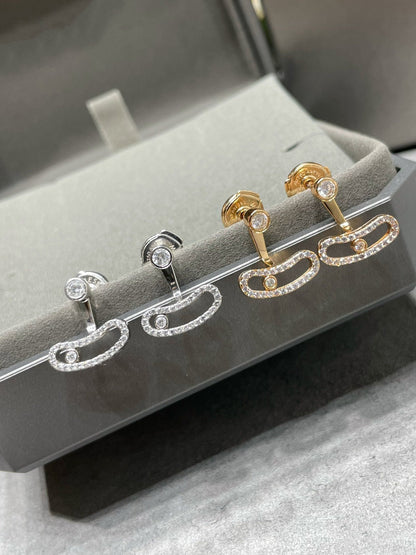 [Stars Jewelry]MOVE UNO PINK GOLD DIAMOND EARRINGS