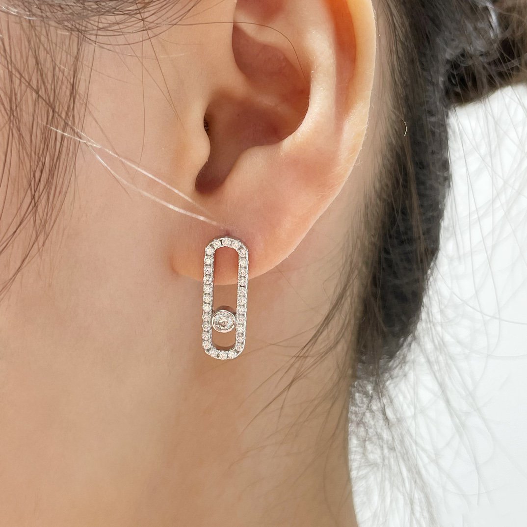 [Stars Jewelry]MOVE UNO STUD DIAMOND PAVED EARRINGS
