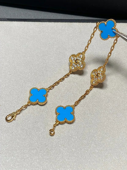 [Stars Jewelry] CLOVER 5 MOTIF BLUE AGATE BRACELET COLLECTION