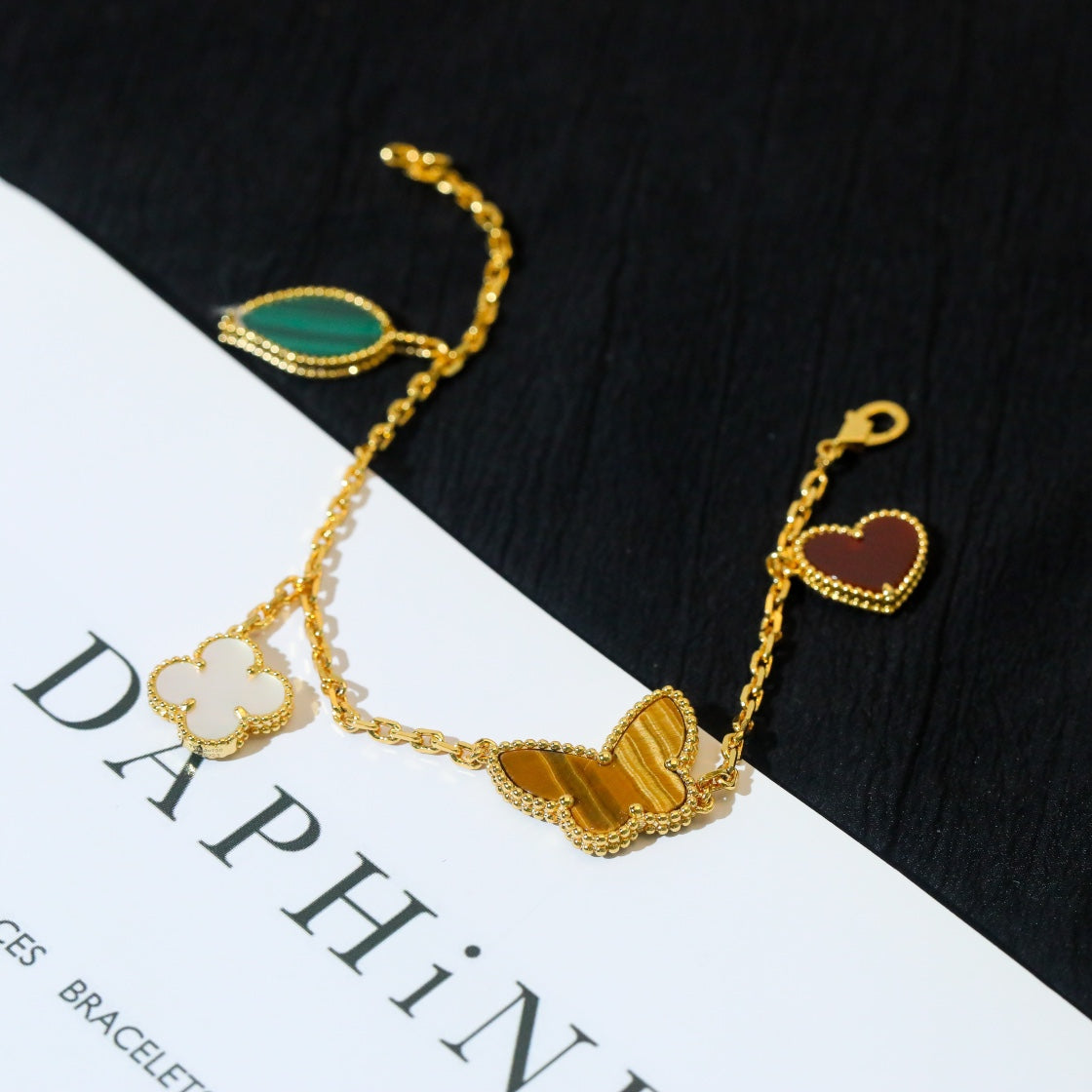 [Stars Jewelry]LUCKY SPRING 5 MOTIF GOLD BRACELET