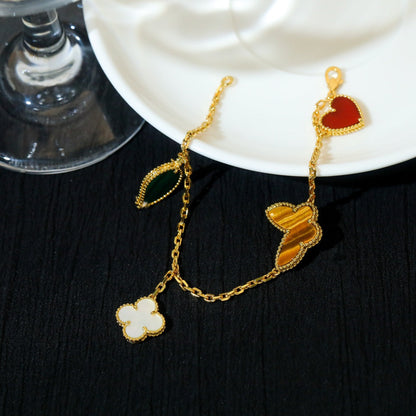 [Stars Jewelry]LUCKY SPRING 5 MOTIF GOLD BRACELET