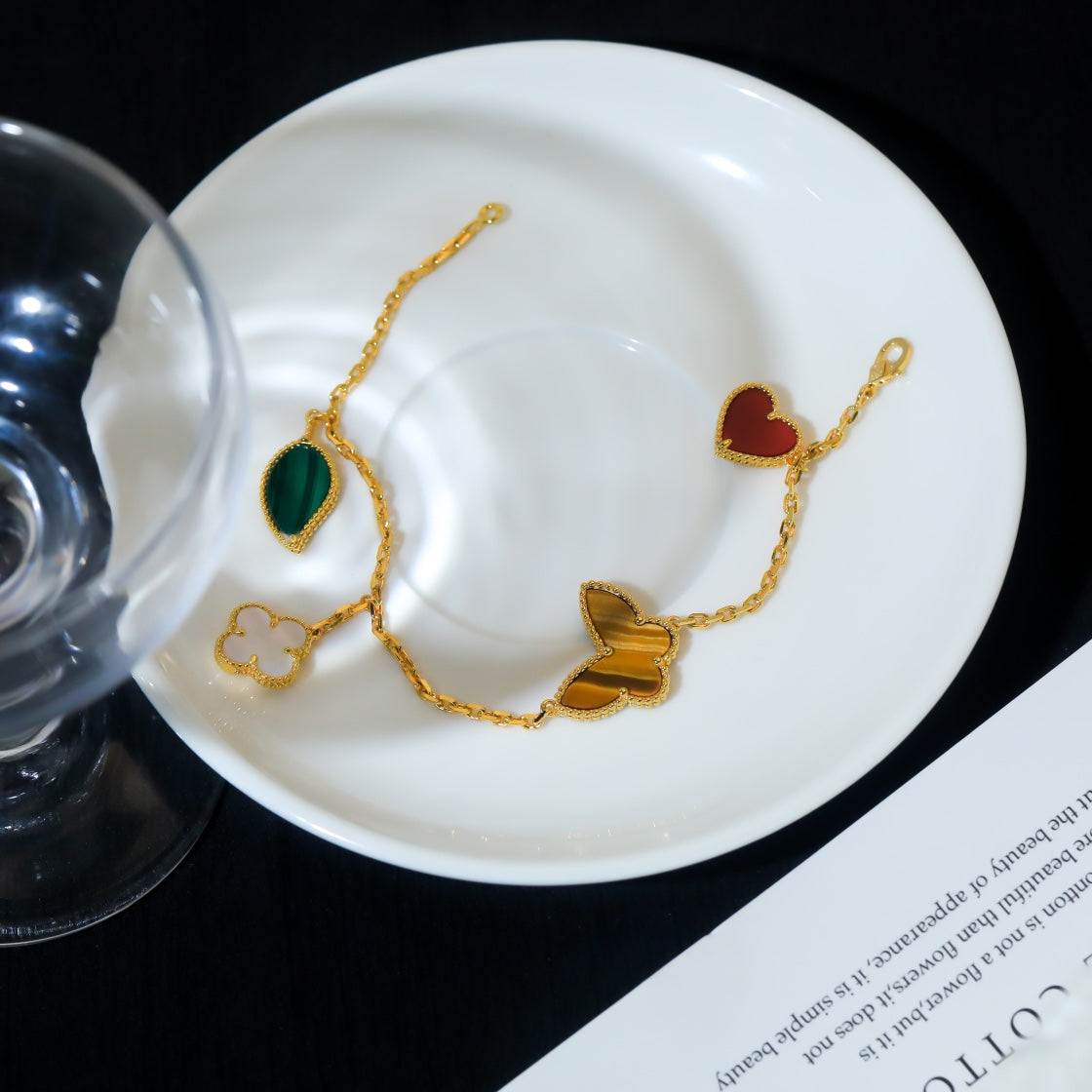 [Stars Jewelry]LUCKY SPRING 5 MOTIF GOLD BRACELET