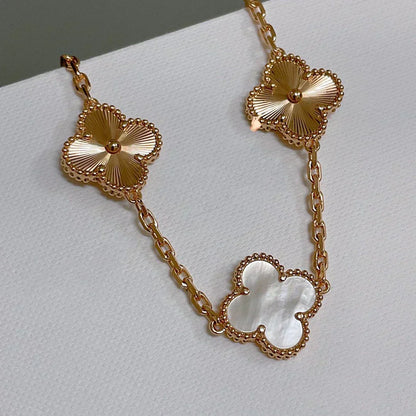 [Stars Jewelry]CLOVER WHITE PEARL MOP 5 MOTIF BRACELET COLLECTION