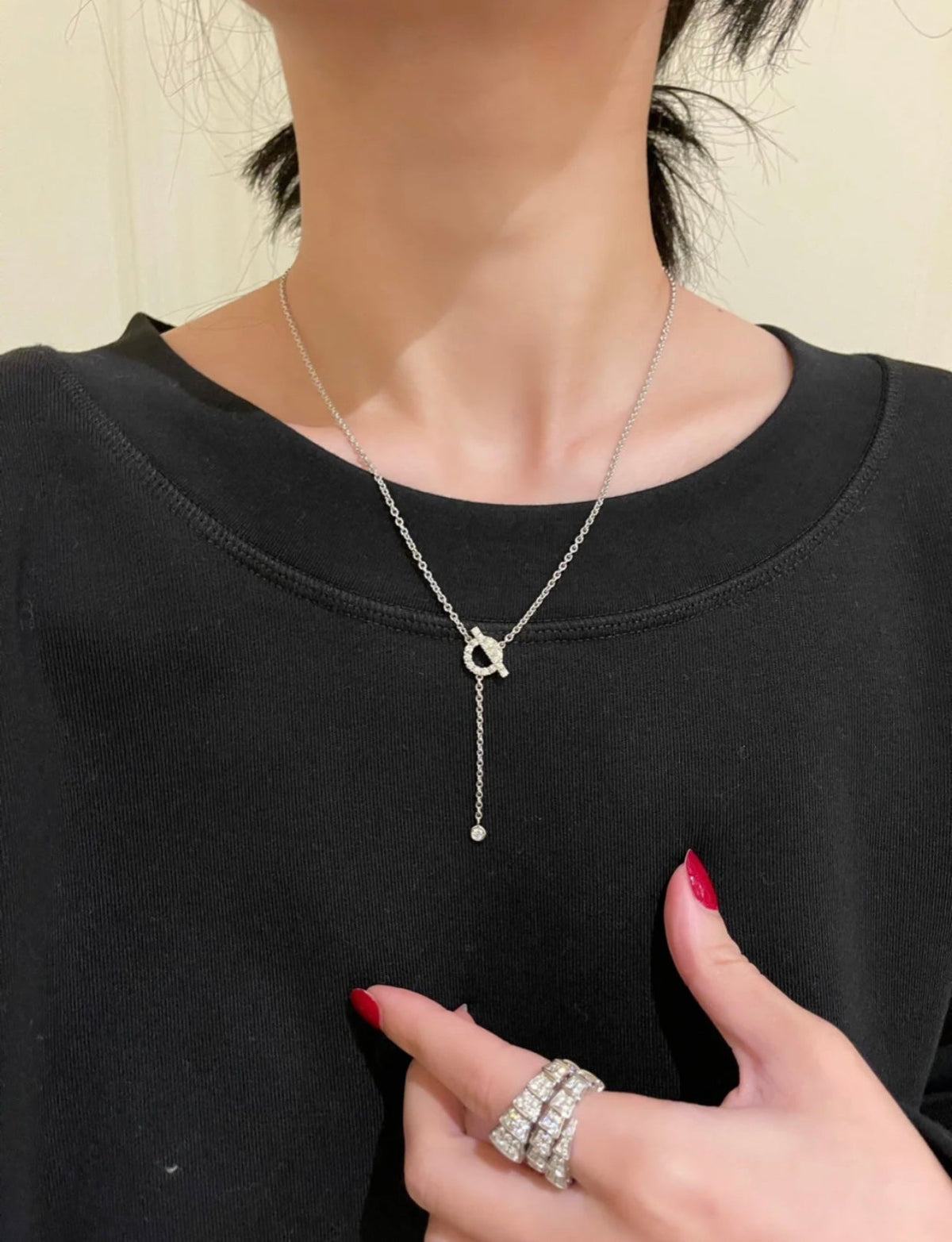 [Stars Jewelry]FINESSE SILVER DIAMOND NECKLACE