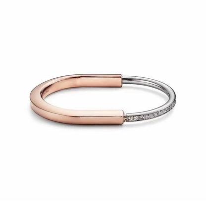 [Stellar jewels]LOCK PINK GOLD SILVER DIAMOND BRACELET