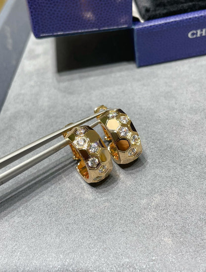[Stars Jewelry]BEE LOVE DIAMOND HOOP EARRINGS