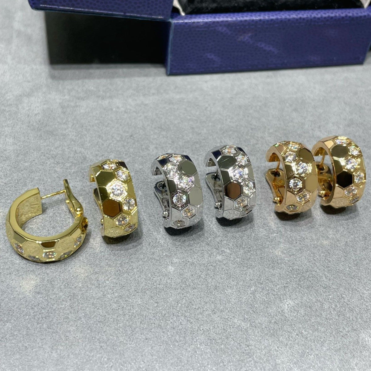 [Stars Jewelry]BEE LOVE DIAMOND HOOP EARRINGS